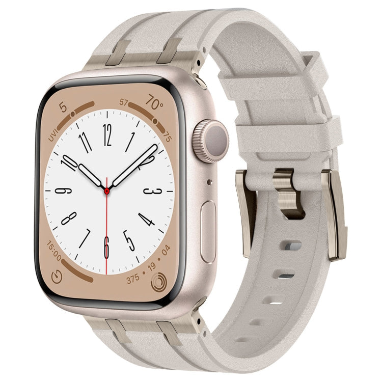 Lisslune | For Apple Watch 42mm Stone Structure Liquid Silicone Strap (Titanium Starlight)
