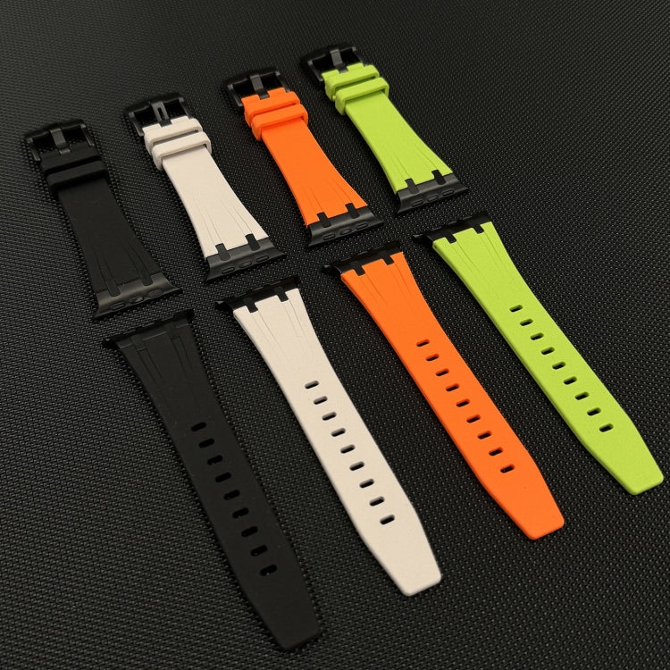Lisslune | For Apple Watch Ultra 49mm Stone Pattern Liquid Silicone Watch Band (Titanium Orange)