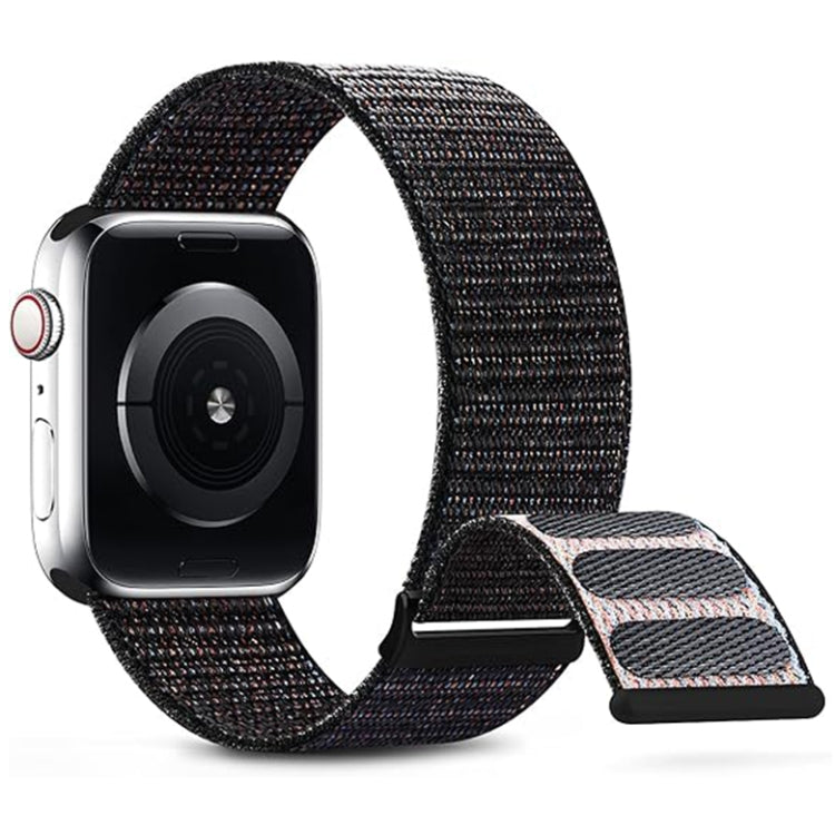 Lisslune | For Apple Watch Series 3 42mm Double-hook and Loop Nylon Watch Strap (Reflective Black)