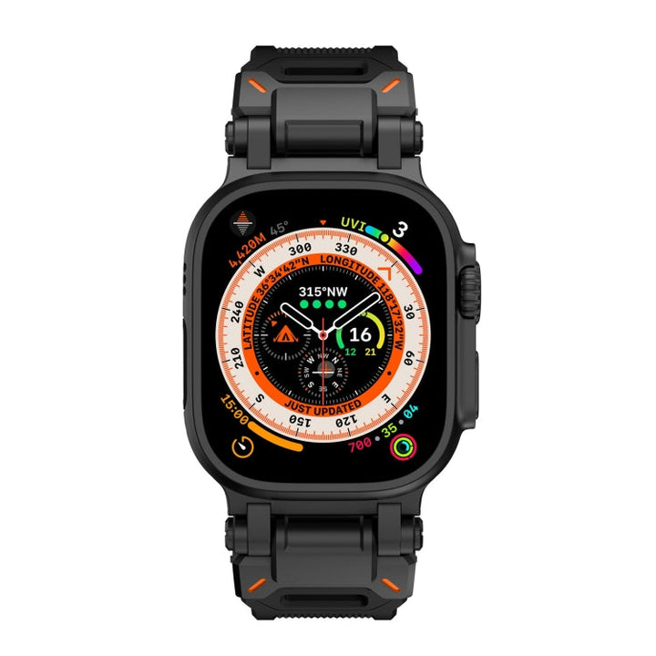 Lisslune | For Apple Watch SE 2023 44mm Explorer TPU Watch Strap (Black Black)