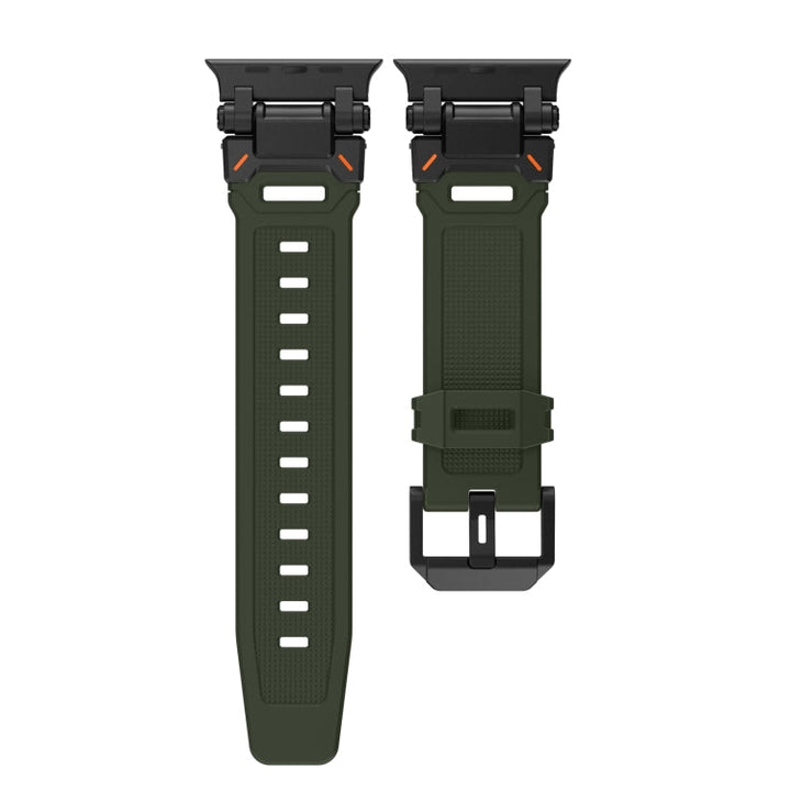 Lisslune | For Apple Watch Series 9 45mm Explorer TPU Watch Strap (Black Green)