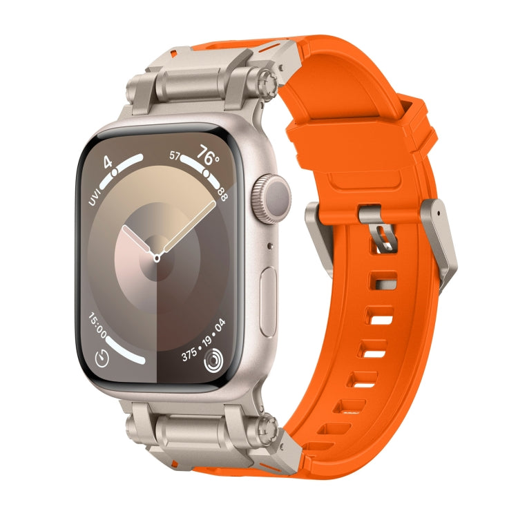 Lisslune | For Apple Watch Series 9 45mm Explorer TPU Watch Band (Titanium Orange)