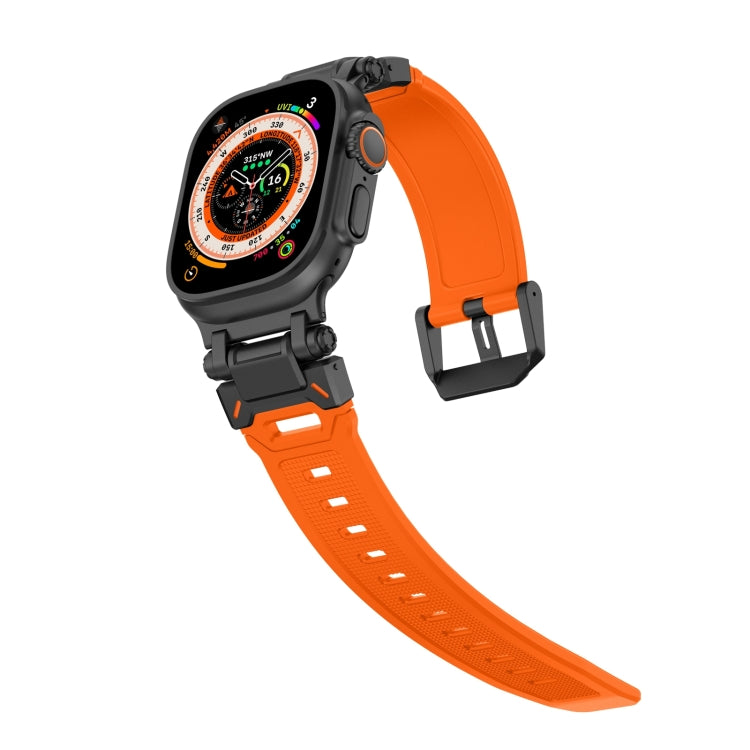 Lisslune | For Apple Watch Series 8 45mm Explorer TPU Band (Black Orange)