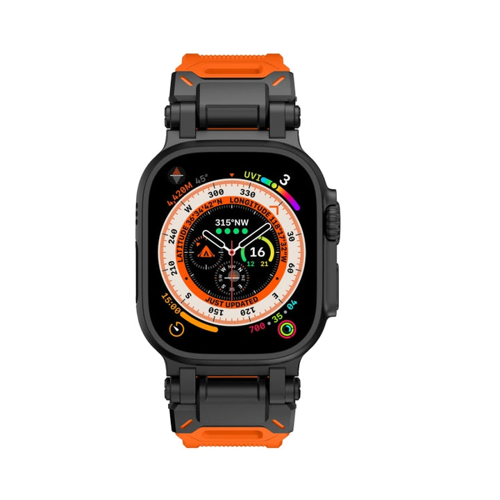 Lisslune | For Apple Watch Series 8 45mm Explorer TPU Band (Black Orange)
