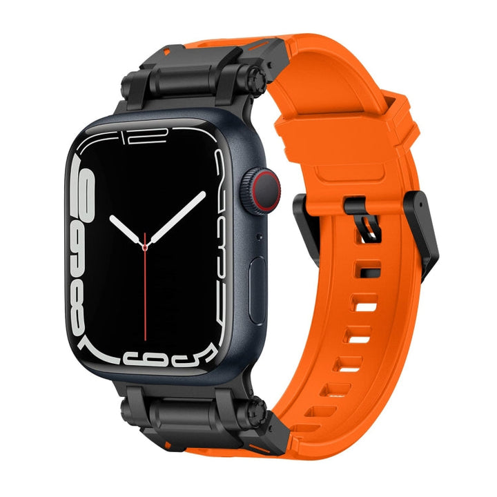 Lisslune | For Apple Watch Series 8 45mm Explorer TPU Band (Black Orange)
