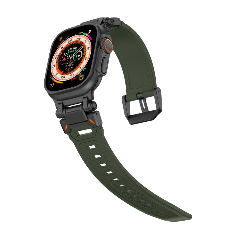 Lisslune | For Apple Watch SE 44mm Explorer TPU Strap (Black Green)