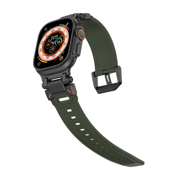 Lisslune | For Apple Watch SE 44mm Explorer TPU Strap (Black Green)