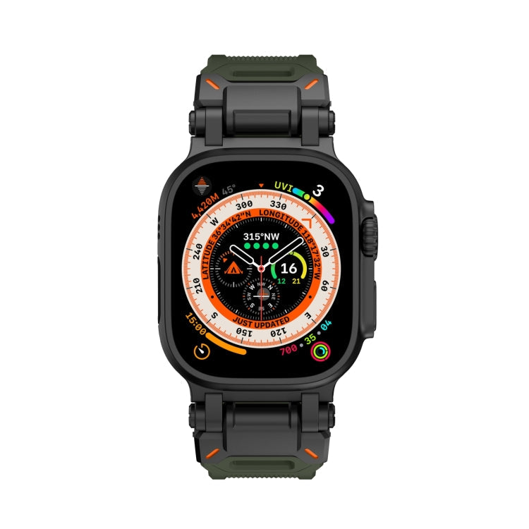 Lisslune | For Apple Watch SE 44mm Explorer TPU Strap (Black Green)
