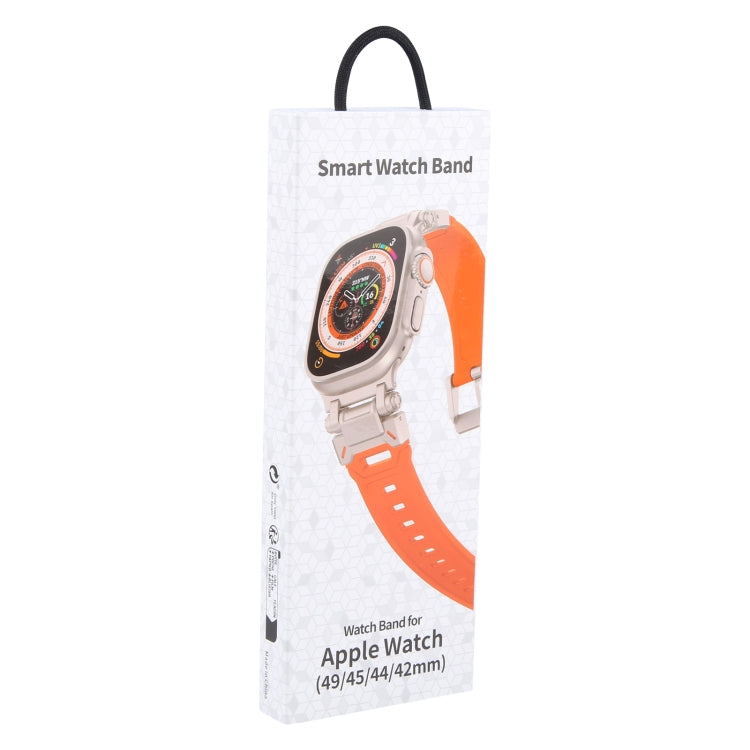 Lisslune | For Apple Watch Series 8 45mm Explorer TPU Band (Black Orange)