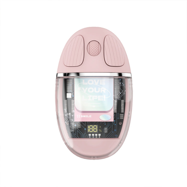 Lisslune | ZGA Colorful Transparent Dual-Mode Wireless 2.4G + Bluetooth 5.0 Mouse (Pink)