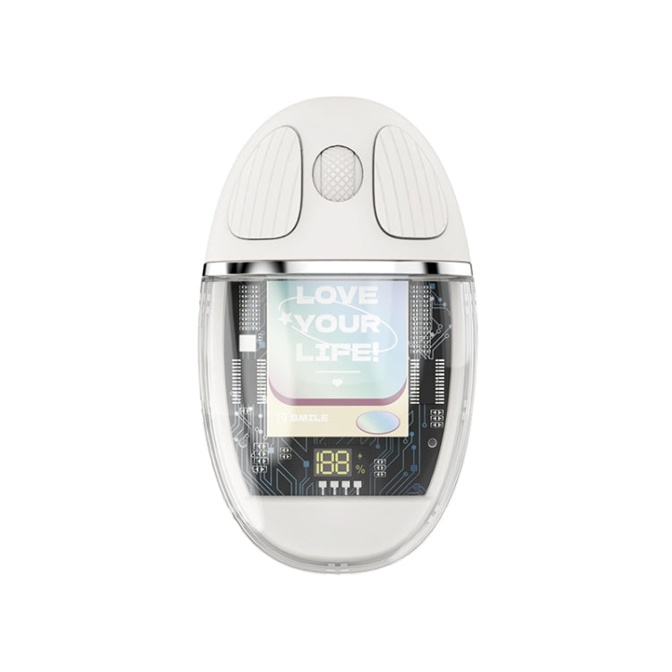 Lisslune | ZGA Colored Transparent Dual-Mode Wireless 2.4G + Bluetooth 5.0 Mouse (Creamy White)