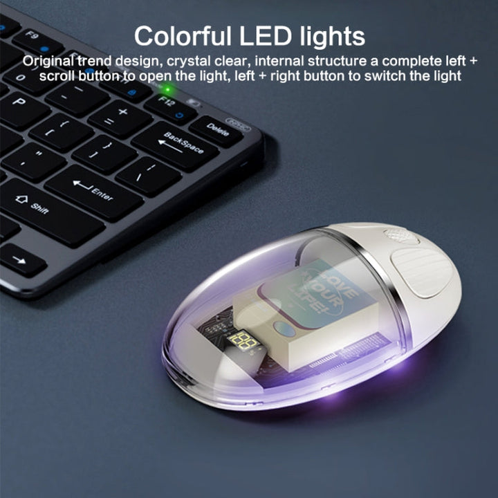 Lisslune | ZGA Colorful Transparent Dual-Mode Wireless 2.4G + Bluetooth 5.0 Mouse (Pink)