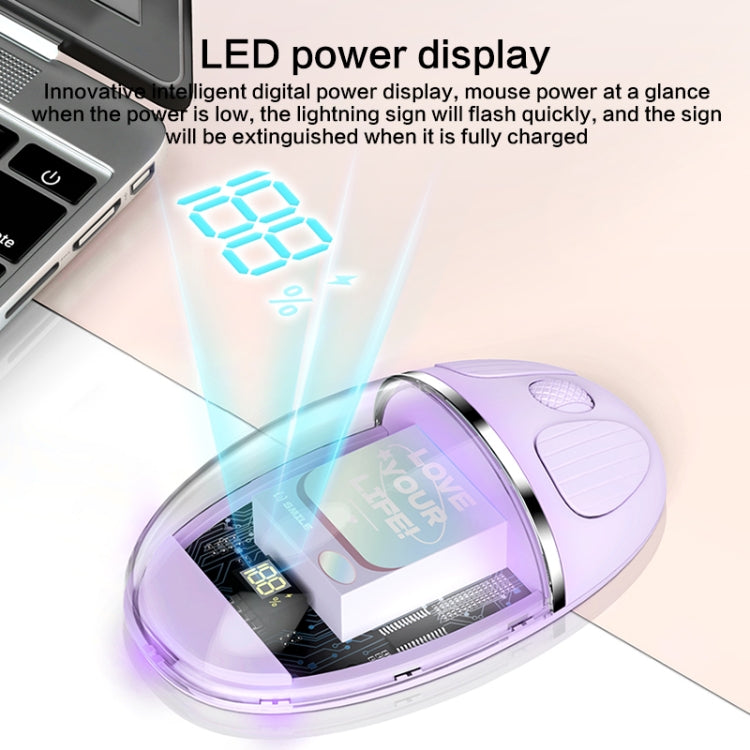 Lisslune | ZGA Colorful Transparent Dual-Mode Wireless 2.4G + Bluetooth 5.0 Mouse (Pink)