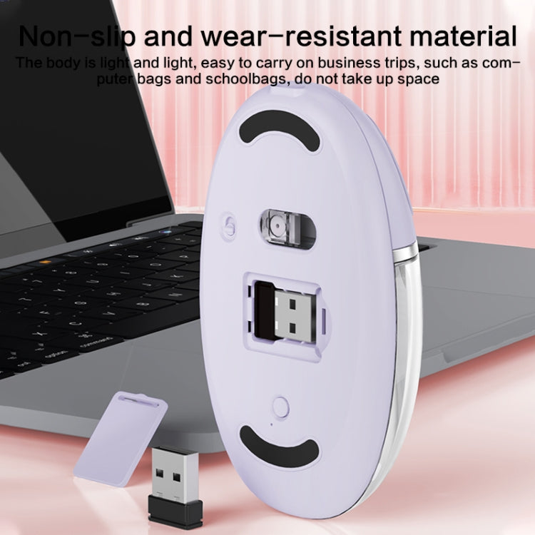 Lisslune | ZGA Colorful Transparent Dual-Mode Wireless 2.4G + Bluetooth 5.0 Mouse (Pink)