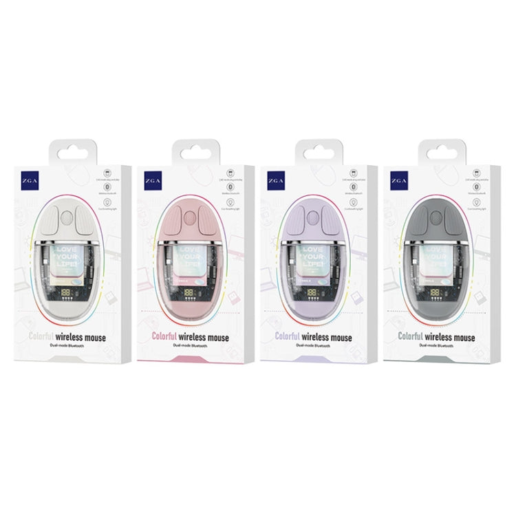 Lisslune | ZGA Colorful Transparent Dual-Mode Wireless 2.4G + Bluetooth 5.0 Mouse (Pink)