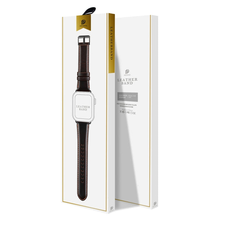 Lisslune | For Apple Watch SE 2023 40mm DUX DUCIS Business Leather Watch Band (Coffee)
