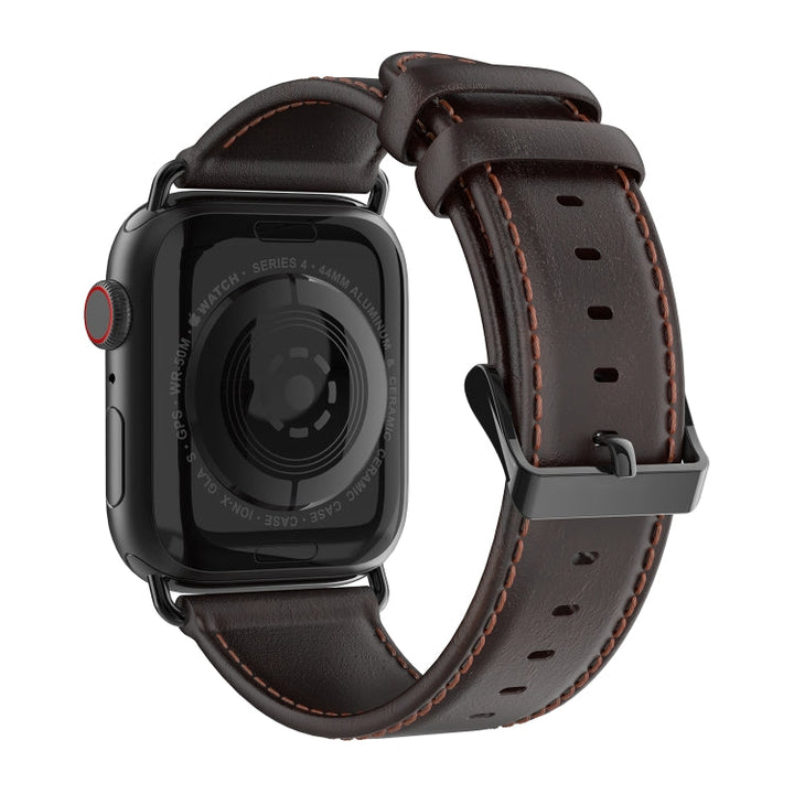 Lisslune | For Apple Watch SE 2022 40mm DUX DUCIS Business Leather Watch Band (Coffee)