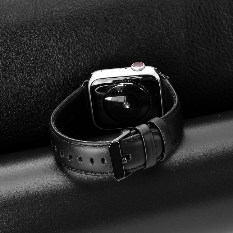 Lisslune | For Apple Watch SE 44 mm DUX DUCIS Business Leather Watch Band (Black)