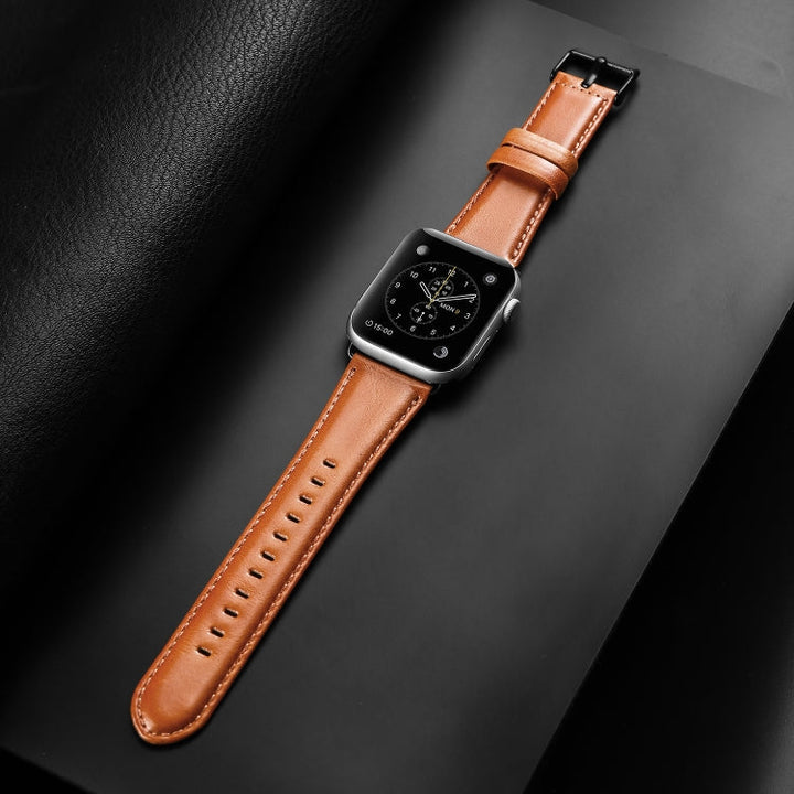 Lisslune | For Apple Watch 42mm DUX DUCIS Business Genuine Leather Watch Strap (Khaki)