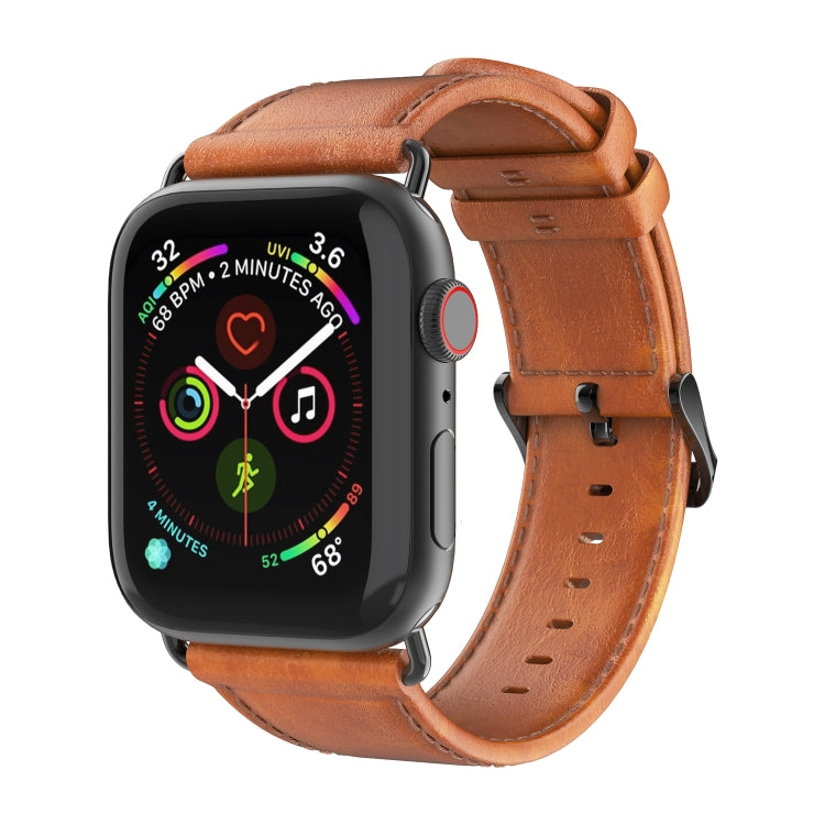 Lisslune | For Apple Watch 42mm DUX DUCIS Business Genuine Leather Watch Strap (Khaki)