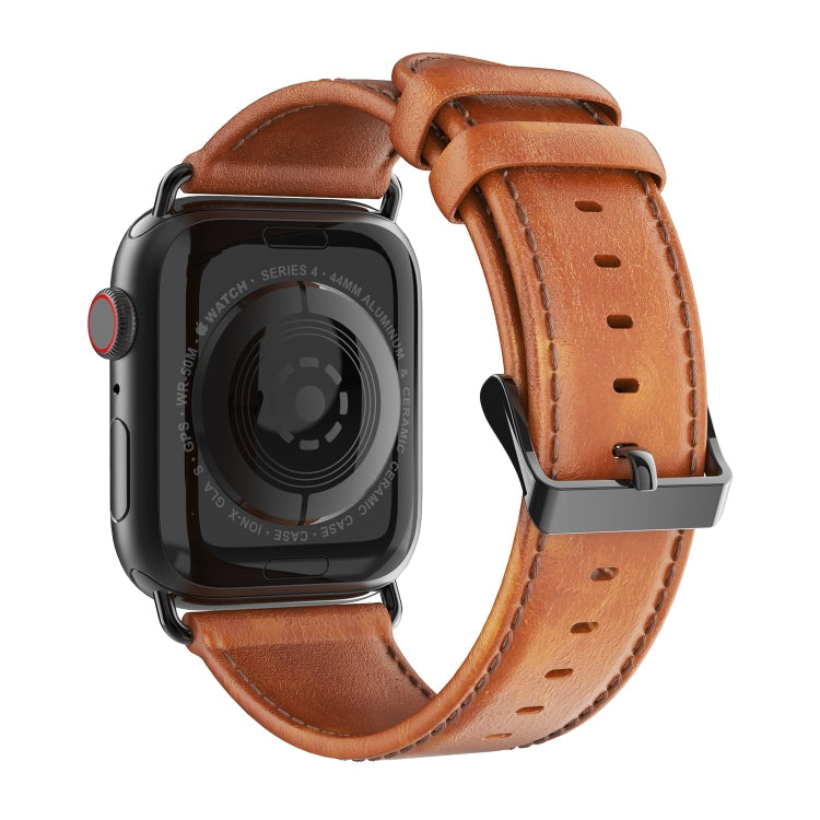 Lisslune | For Apple Watch 42mm DUX DUCIS Business Genuine Leather Watch Strap (Khaki)