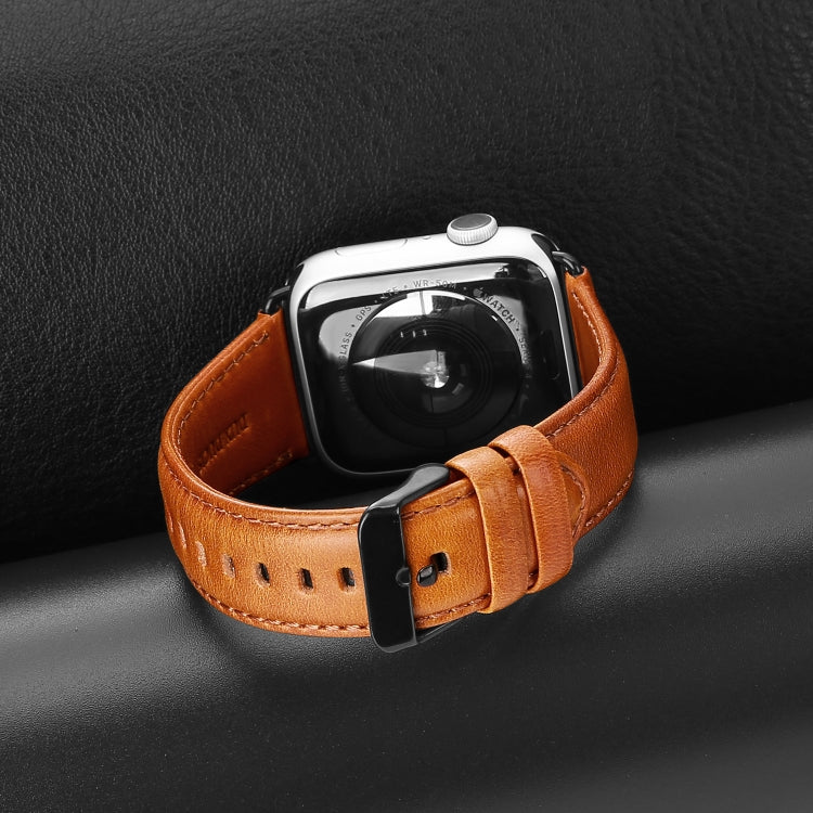 Lisslune | For Apple Watch 42mm DUX DUCIS Business Genuine Leather Watch Strap (Khaki)