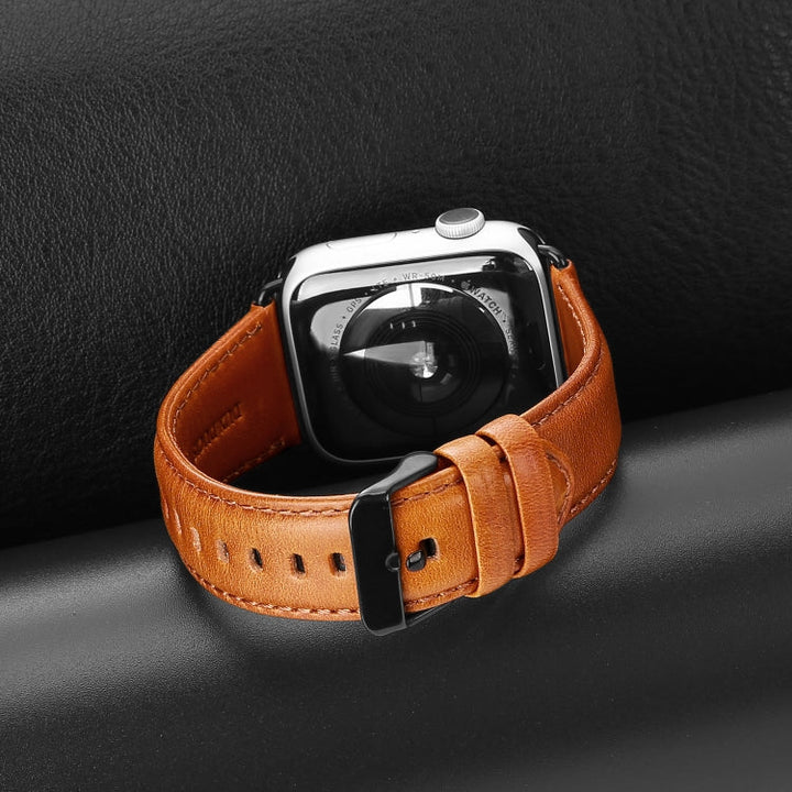 Lisslune | For Apple Watch 42mm DUX DUCIS Business Genuine Leather Watch Strap (Khaki)