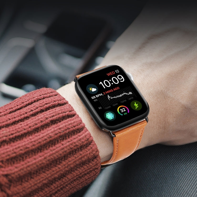 Lisslune | For Apple Watch 42mm DUX DUCIS Business Genuine Leather Watch Strap (Khaki)