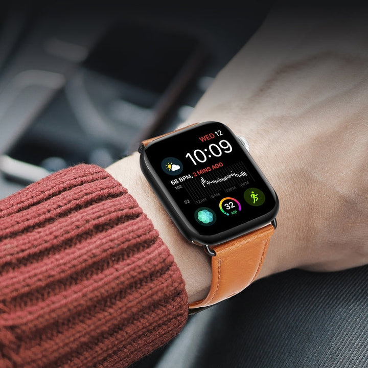 Lisslune | For Apple Watch 42mm DUX DUCIS Business Genuine Leather Watch Strap (Khaki)