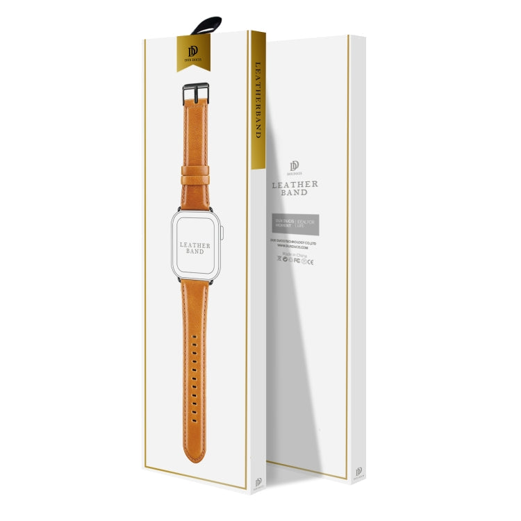 Lisslune | For Apple Watch 42mm DUX DUCIS Business Genuine Leather Watch Strap (Khaki)