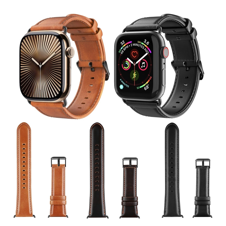 Lisslune | For Apple Watch 42mm DUX DUCIS Business Genuine Leather Watch Strap (Khaki)