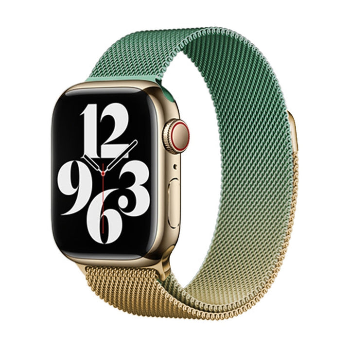 Lisslune | For Apple Watch Ultra 49mm Milan Gradient Loop Magnetic Buckle Watch Band (Gold Purple)