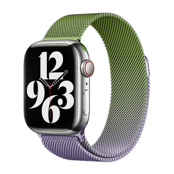 Lisslune | For Apple Watch Ultra 49mm Milan Gradient Loop Magnetic Closure Strap (Purple Green)