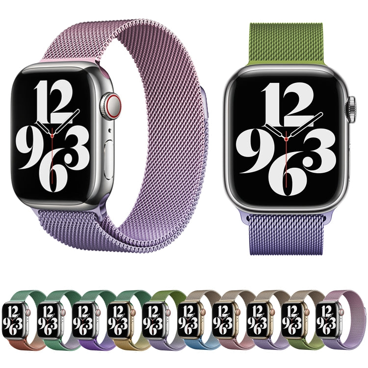 Lisslune | For Apple Watch Ultra 49mm Milan Gradient Loop Magnetic Buckle Watch Band (Gold Purple)
