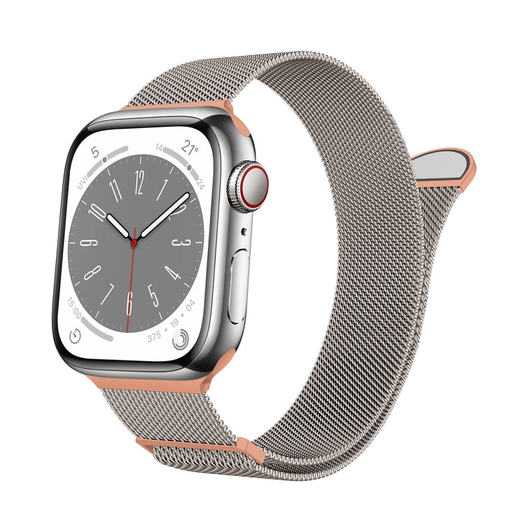 Lisslune | For Apple Watch Series 9 45mm Two Colors Milanese Loop Magnetic Bracelet (Starlight Orange)
