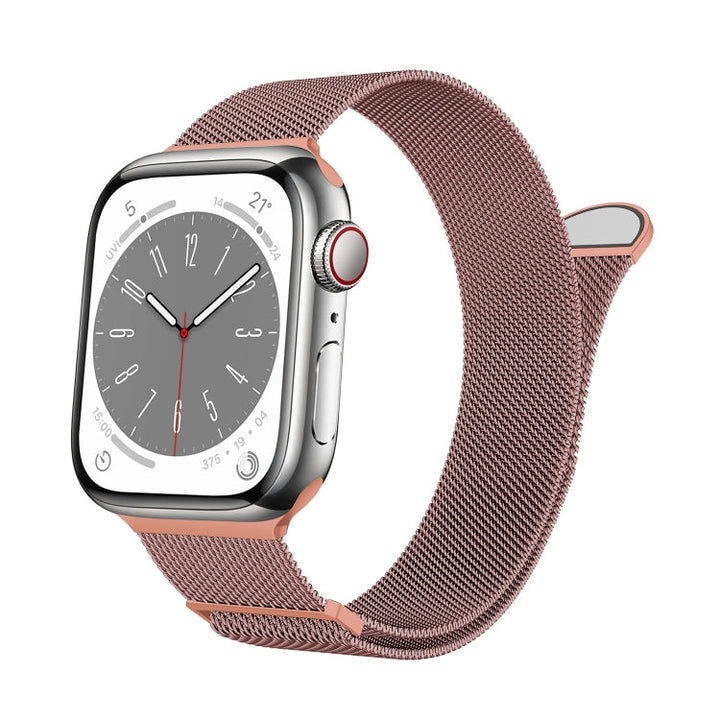 Lisslune | For Apple Watch Ultra 49mm Two Colors Milanese Loop Magnetic Bracelet (Pink Orange)