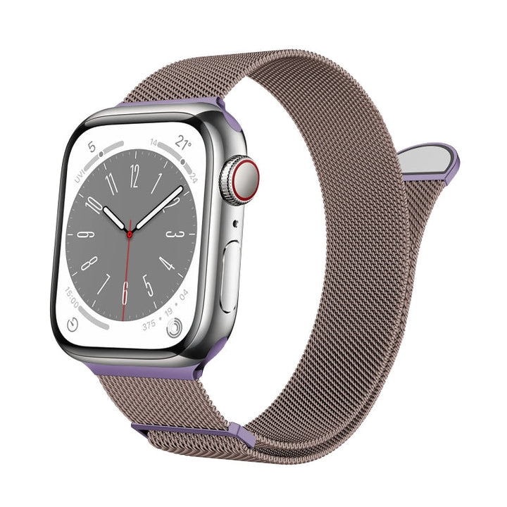 Lisslune | For Apple Watch Ultra 49mm Two-Color Milanese Loop Magnetic Strap (Pink Purple)