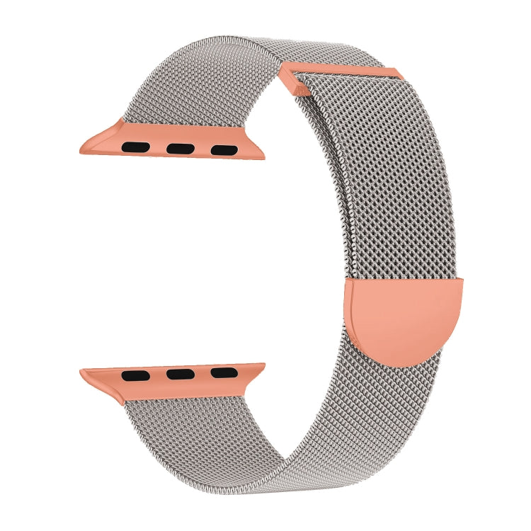 Lisslune | For Apple Watch Ultra 49mm Two-Tone Milanese Loop Magnetic Watch Band (Starlight Orange)