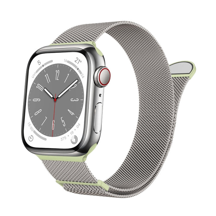 Lisslune | For Apple Watch Ultra 49mm Two-Color Milanese Loop Magnetic Strap (Starlight Green)
