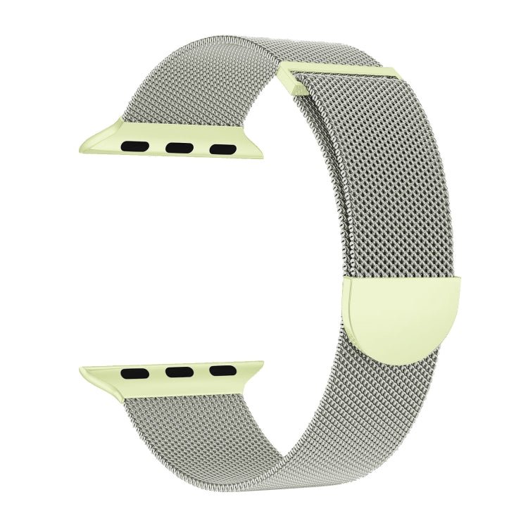 Lisslune | For Apple Watch Ultra 49mm Two-Color Milanese Loop Magnetic Strap (Starlight Green)