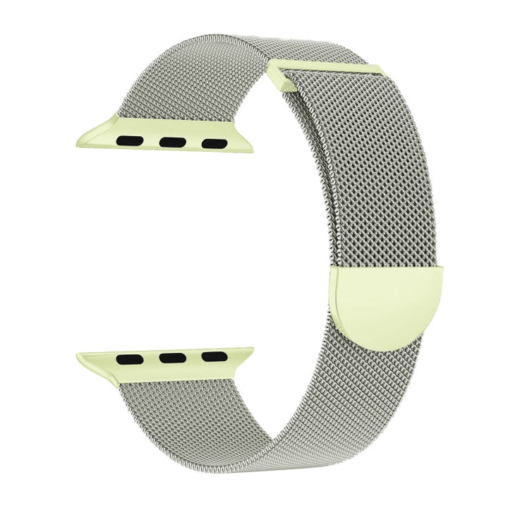 Lisslune | For Apple Watch Ultra 49mm Two-Color Milanese Loop Magnetic Strap (Starlight Green)