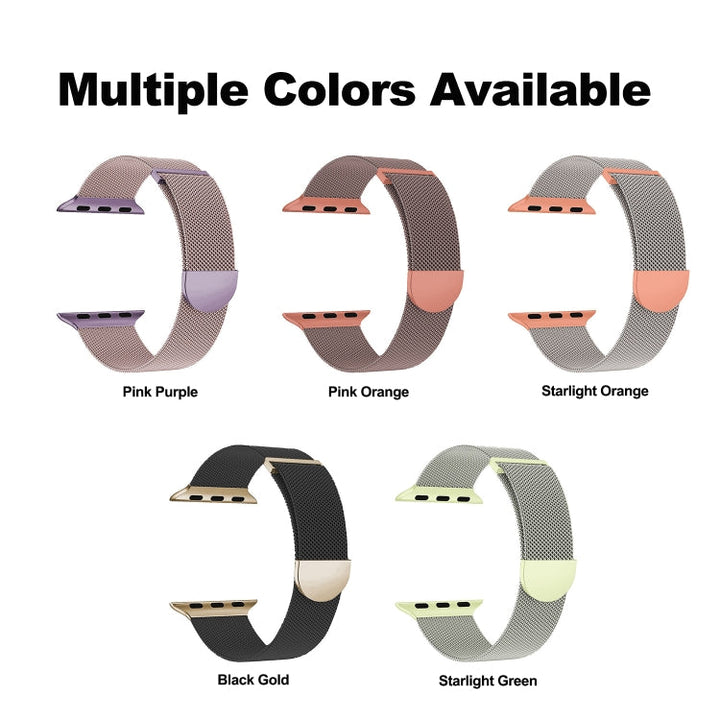 Lisslune | For Apple Watch Ultra 49mm Two-Color Milanese Loop Magnetic Strap (Pink Purple)