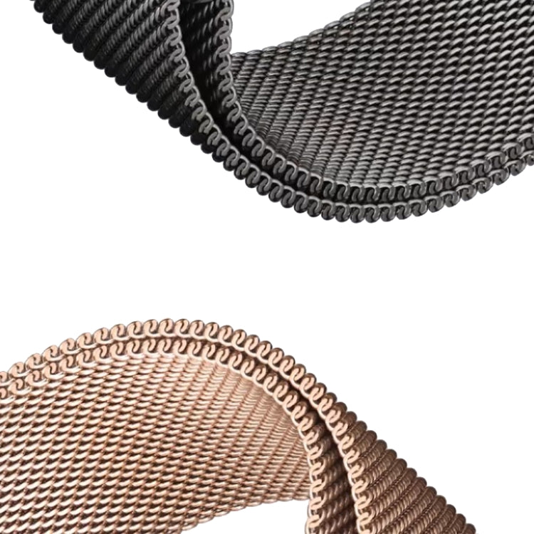 Lisslune | For Apple Watch Ultra 49mm Two-Color Milanese Loop Magnetic Bracelet (Black Gold)