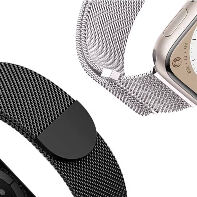 Lisslune | For Apple Watch Ultra 49mm Two-Color Milanese Loop Magnetic Bracelet (Black Gold)