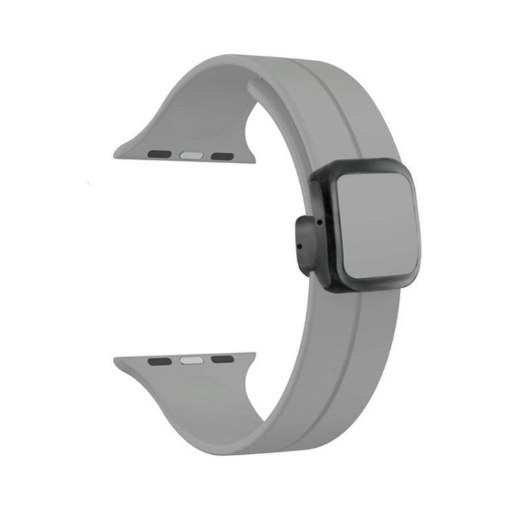 Lisslune | For Apple Watch SE 2023 40mm Magnetic Square Buckle Silicone Watch Band (Cloud Gray)