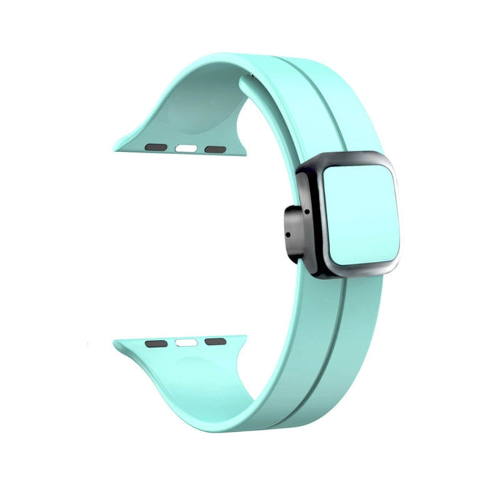 Lisslune | For Apple Watch Ultra 49mm Magnetic Square Buckle Silicone Watch Band (Sapphire Blue)
