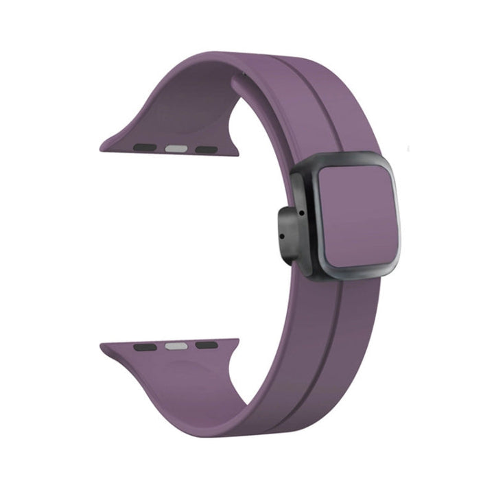 Lisslune | For Apple Watch Ultra 49mm Magnetic Square Buckle Silicone Watch Band (Fruit Purple)