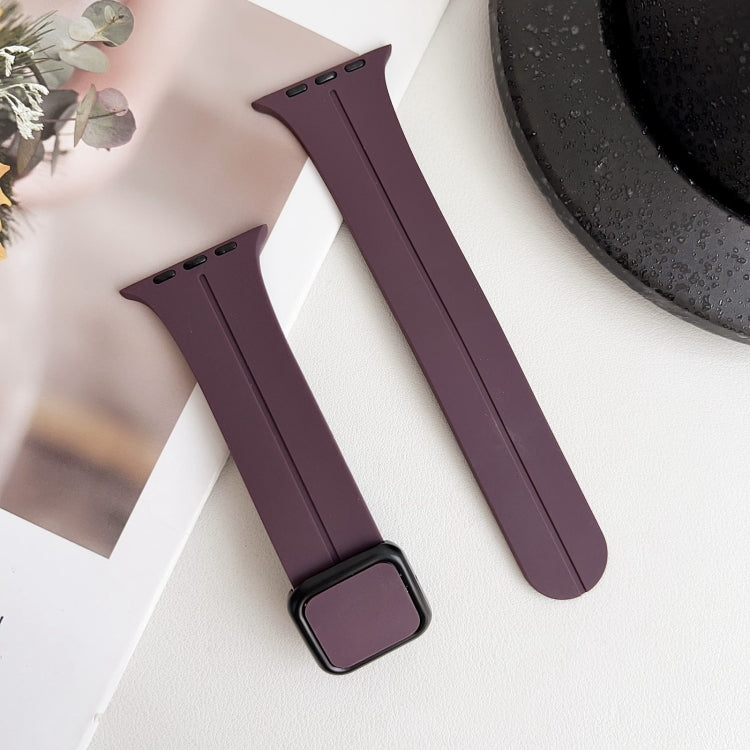 Lisslune | For Apple Watch Ultra 49mm Magnetic Square Buckle Silicone Watch Band (Fruit Purple)