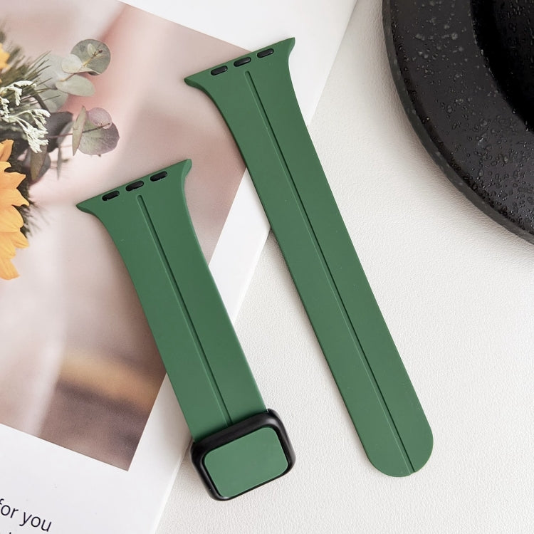Lisslune | For Apple Watch Ultra 49mm Magnetic Square Buckle Silicone Watch Strap (Alfalfa)
