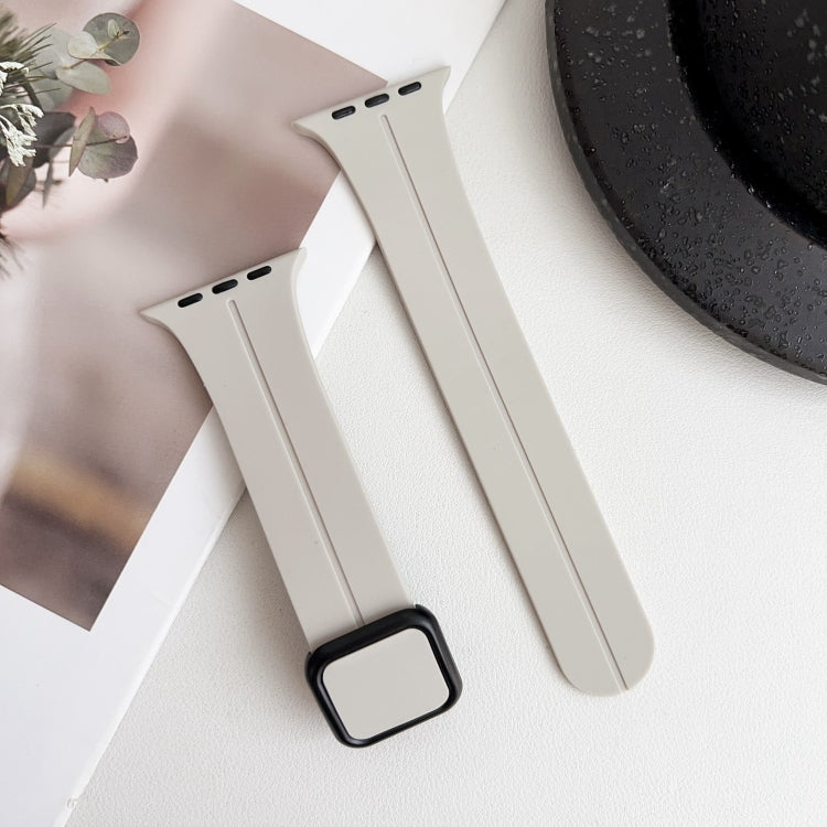 Lisslune | For Apple Watch Ultra 49mm Magnetic Square Buckle Silicone Band (Starlight)